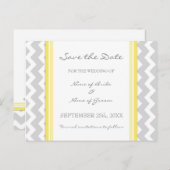 Grey Chevron Save the Date Wedding Briefkaarten (Voorkant / Achterkant)