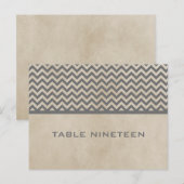 Grey Chic Chevron Numéro de table Carte postale (Devant / Derrière)