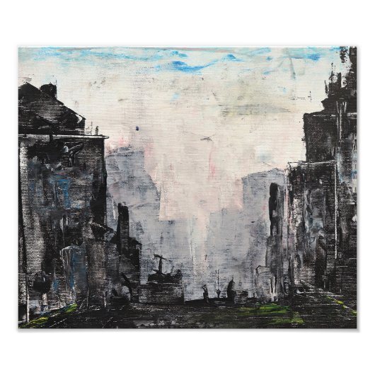 Grey City Abstract Print, Value Poster Paper (Devant)