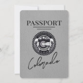 Grey Colorado Passport Wedding Kaart (Achterkant)