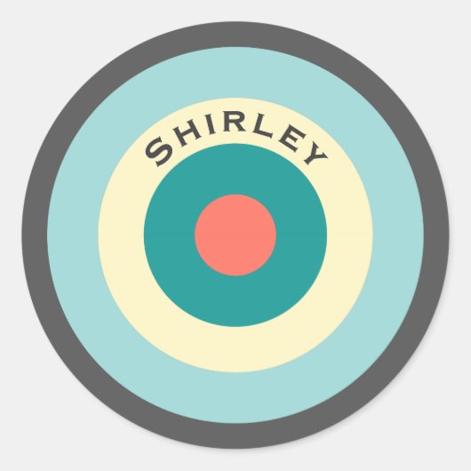 Grey Combination Bullseye van Shirley Taylor Ronde Sticker (Voorkant)
