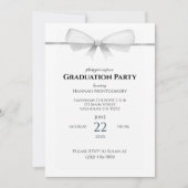 Grey Coquette Bow Graduation Invitation (Devant)