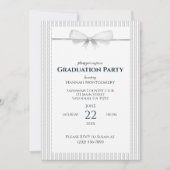 Grey Coquette Bow Graduation Invitation (Devant)