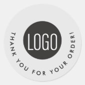 Grey Custom logo Bedankt voor uw bestelling Ronde Sticker (Voorkant)