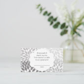 Grey Dahlia Luier verloting ticket, U PERSONALISER Informatiekaartje (Staand voorkant)