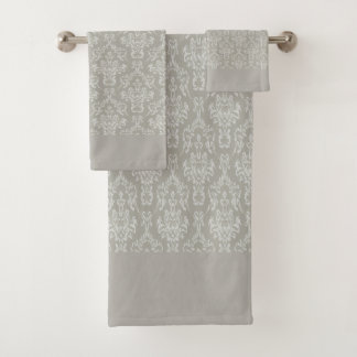 Grey Damask  Bad Handdoek