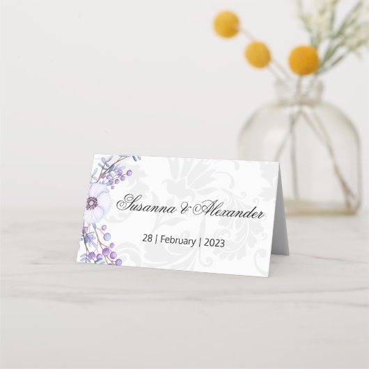 Grey Damask en Paarse Berry Wedding (Voorkant)