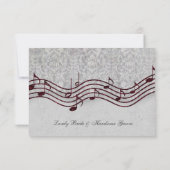 Grey Damask Red Music RSVP (Dos)