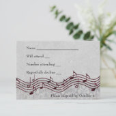 Grey Damask Red Music RSVP (Debout devant)
