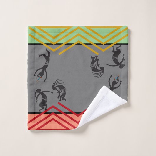 Grey Dancing Kokopelli (Gant de toilette)