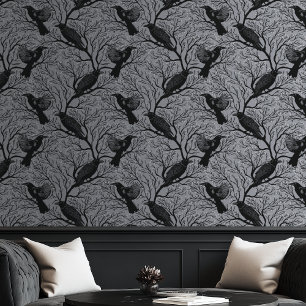 Grey Dark en Moody Gothic Ravens Behang
