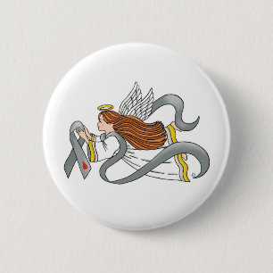 "Grey Diabetes Ribbon" Awareness Angel Ronde Button 5,7 Cm