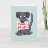 Grey Dog Mam Moederdag Kaart (Voorkant)