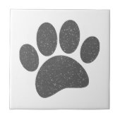 Grey Dog Paw Print Cartoon Oud Papier Print Tegeltje (Voorkant)