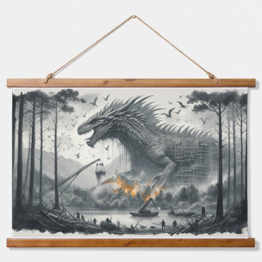 Grey Dragon Art Weave Hangend Wandkleed (Voorkant)