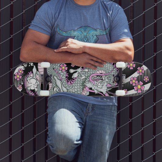 Grey Dragon Tattoo Art Skateboard (Buiten 3)