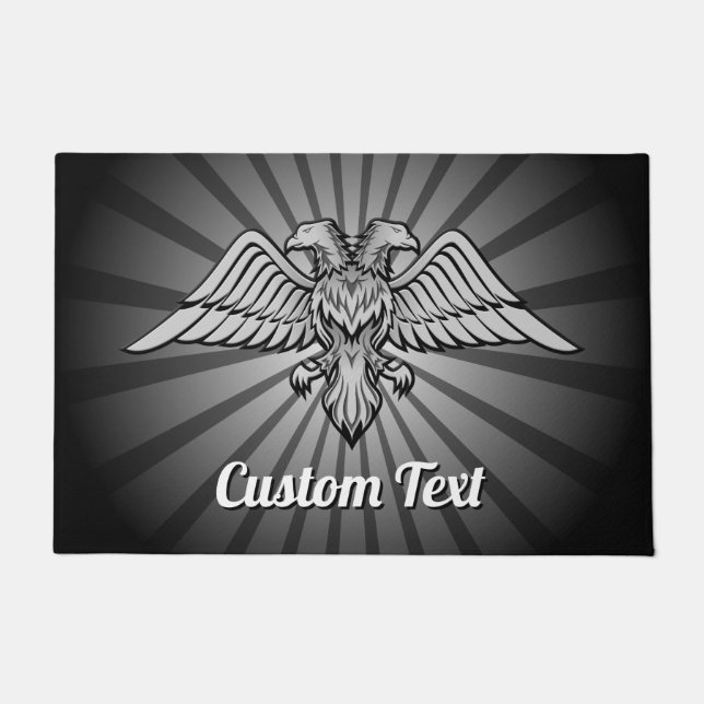 Grey Eagle met twee koppen Doormat Deurmat (Voorkant)