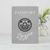 Grey Egypt Passport Wedding Save the Date (Debout devant)
