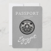 Grey Egypt Passport Wedding Save the Date (Devant)