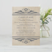Grey Elegant Deco Invitation (Debout devant)