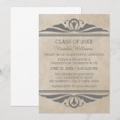 Grey Elegant Deco Invitation (Devant / Derrière)