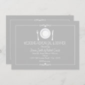 Grey Elegant Mariage Répétition Dîner Invitation (Devant / Derrière)