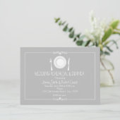 Grey Elegant Mariage Répétition Dîner Invitation (Debout devant)