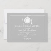 Grey Elegant Mariage Répétition Dîner Invitation (Devant)