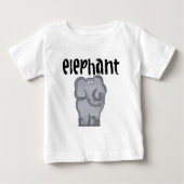 Grey Elephant Baby Raglan T-shirt (Voorkant)