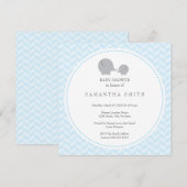 Grey Elephant ı Baby shower Invitation Kaart (Voorkant / Achterkant)