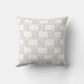 Grey Elephant Pattern Baby Aankondiging Stats PRPL Kussen (Achterkant)