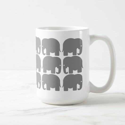 Grey Elephants Silhouette Mok (Rechts)