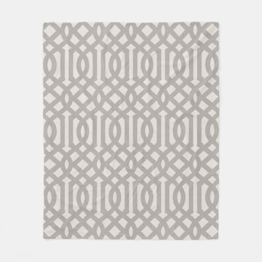 Grey en Ivory Trellis | Moderne bosbouw Fleece Deken (Voorkant)