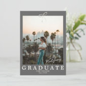 Grey En vichy Coquette Faire-part de diplôme (Debout devant)