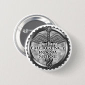 Grey ER Nurse Ronde Button 5,7 Cm (Voorkant /achterkant)