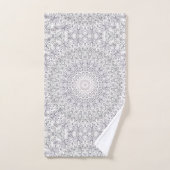Grey et Lilac Mandala Motif (Serviette à main)