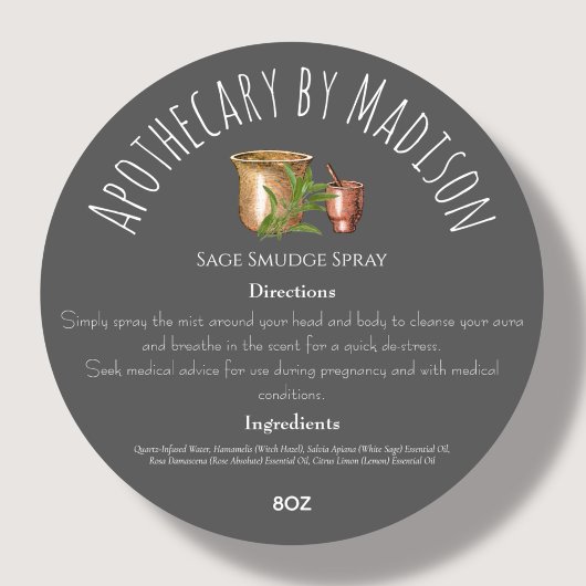 Grey | Etiketten van ingrediënten van kruidenprodu