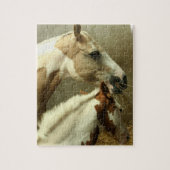 Grey Eventing Horse Puzzle Legpuzzel (Verticaal)