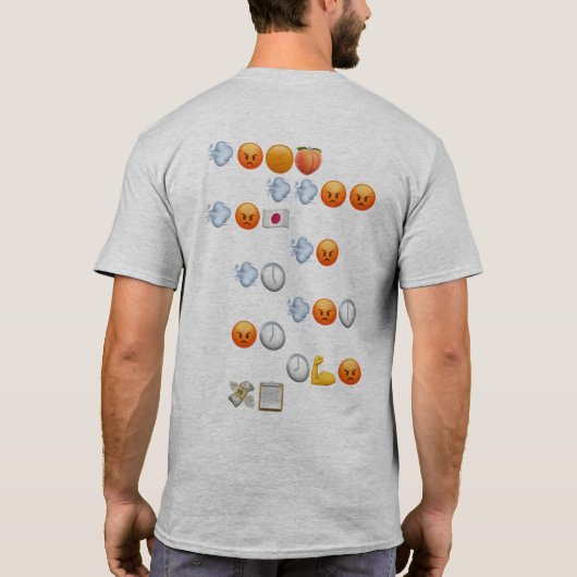Grey Fast en Furious Emoji Words T-Shirt (Achterkant)