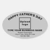 Grey Father's Day Business Oval Shape Sticker (Voorkant)