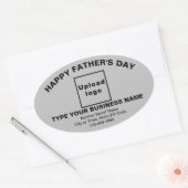 Grey Father's Day Business Oval Shape Sticker (Envelop)