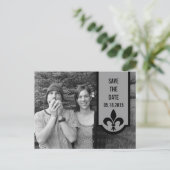 Grey Fleur De Lis Banner sparen het Briefkaart van (Staand voorkant)