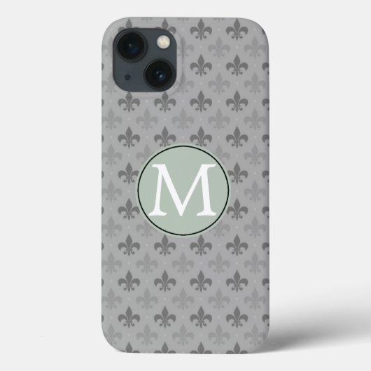 Grey Fleur de Lis Case-Mate iPhone Case (Achterkant)