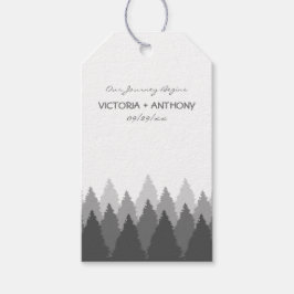 Grey Forest Range Woodland bruiloft Cadeaulabel