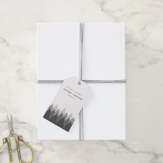 Grey Forest Range Woodland bruiloft Cadeaulabel (Met Touw)