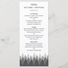 Grey Forest Range Woodland bruiloft Menu