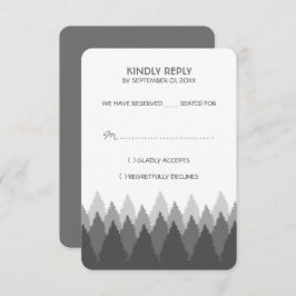 Grey Forest Range Woodland bruiloft RSVP Kaartje
