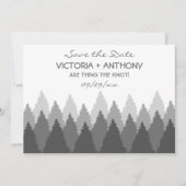 Grey Forest Range Woodland Bruiloft Save The Date (Voorkant)