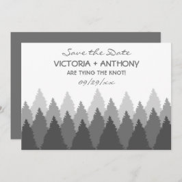 Grey Forest Range Woodland Bruiloft Save The Date