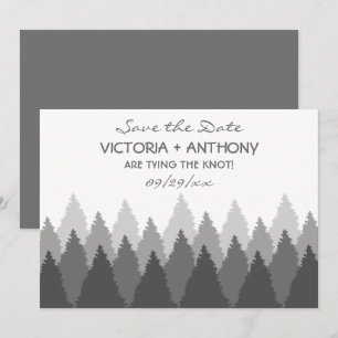 Grey Forest Range Woodland Bruiloft Save The Date
